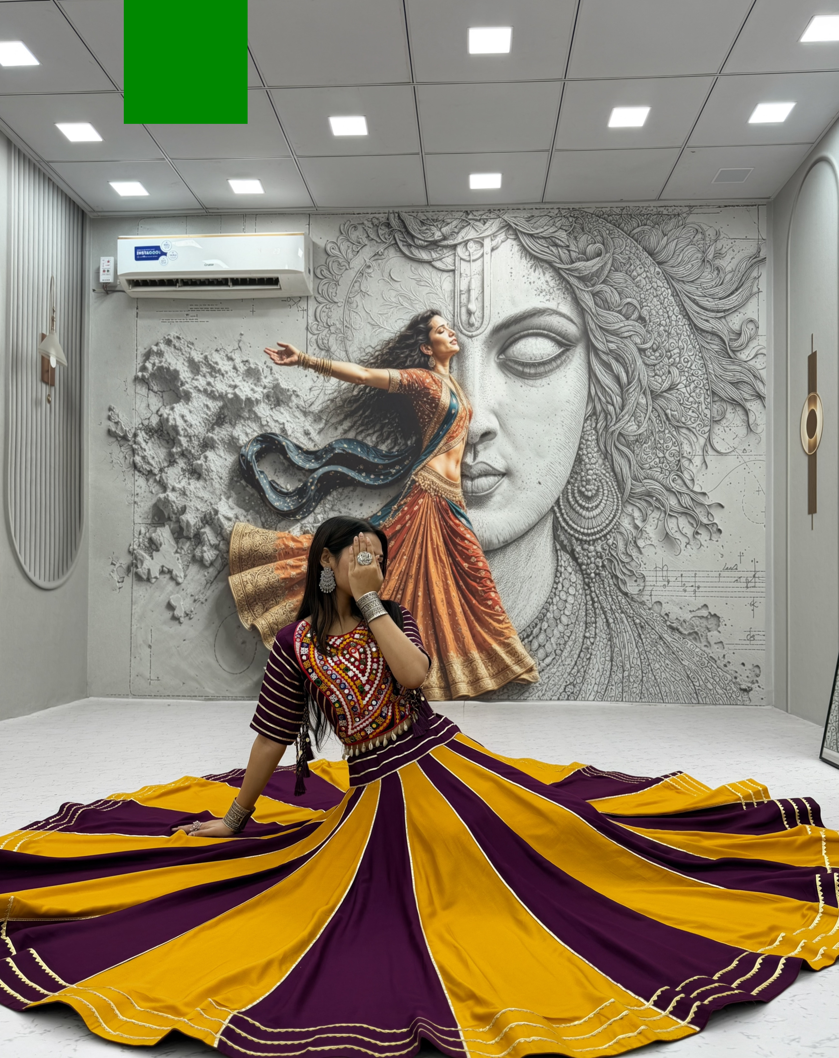 Navratri Special Pure Cotton Lehenga Choli with Dupatta | Handcrafted Gota Patti & Gamthi Work — photo 2