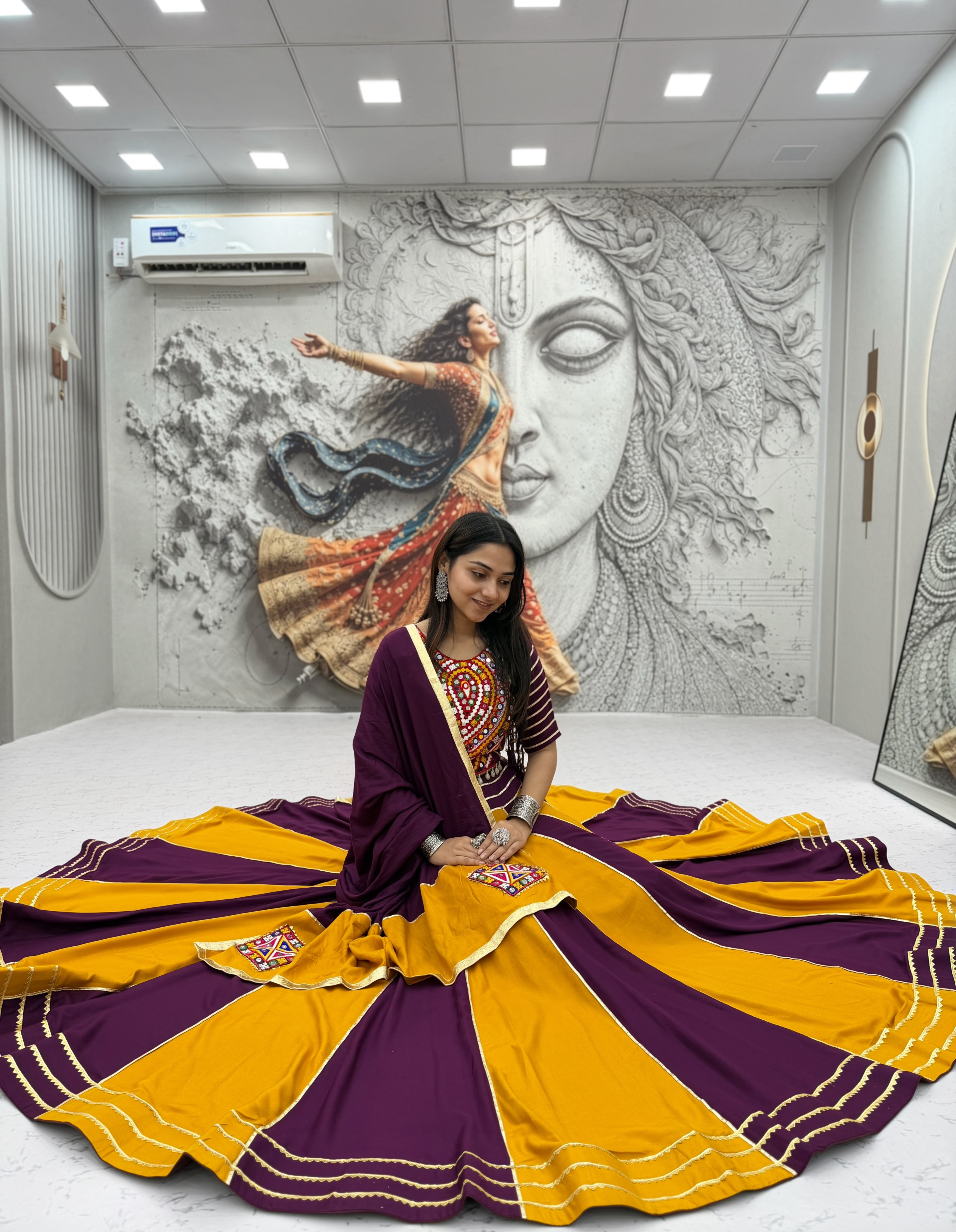 Navratri Special Pure Cotton Lehenga Choli with Dupatta | Handcrafted Gota Patti & Gamthi Work — photo 3