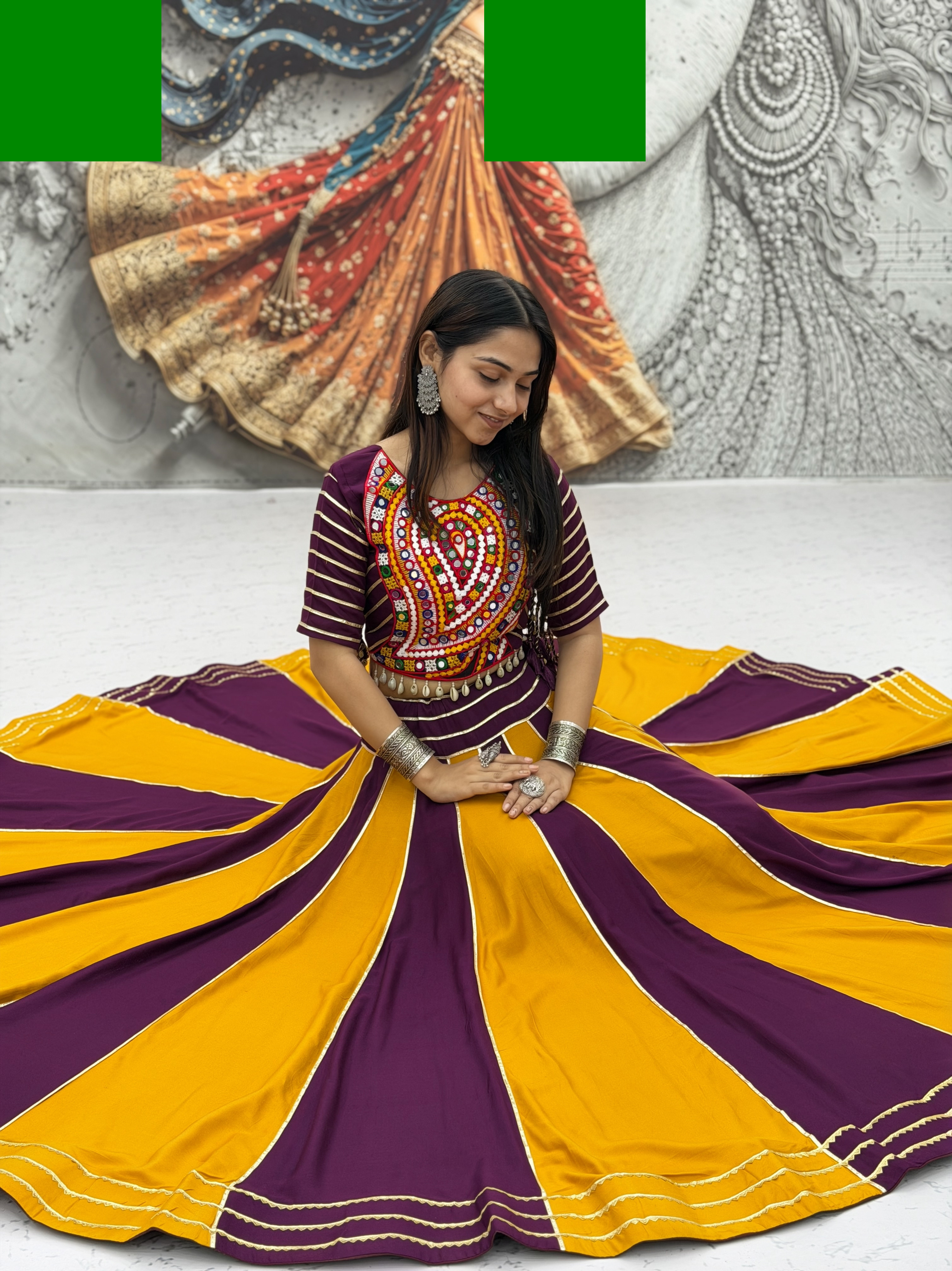 Navratri Special Pure Cotton Lehenga Choli with Dupatta | Handcrafted Gota Patti & Gamthi Work — photo 4