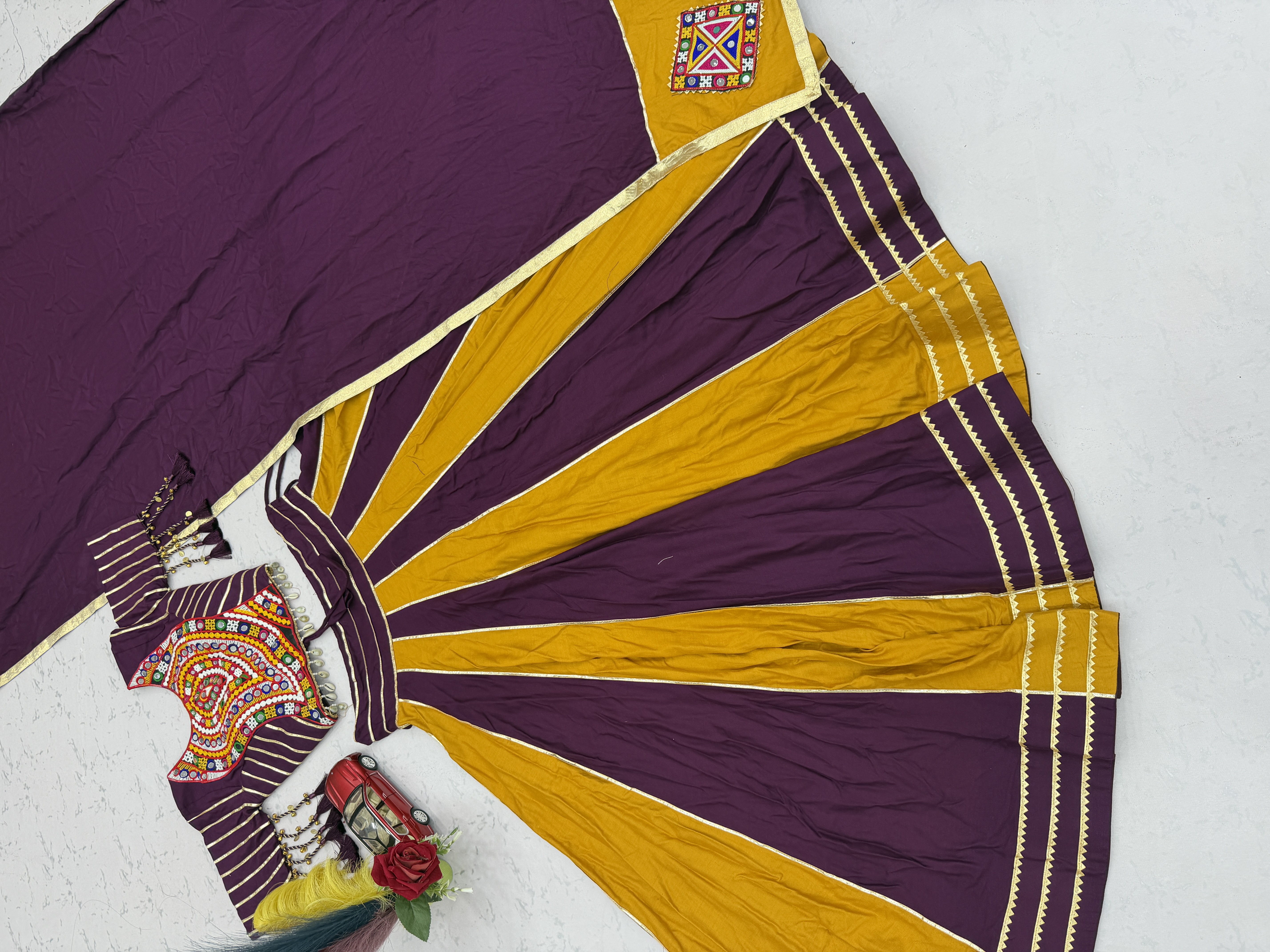 Navratri Special Pure Cotton Lehenga Choli with Dupatta | Handcrafted Gota Patti & Gamthi Work — photo 7