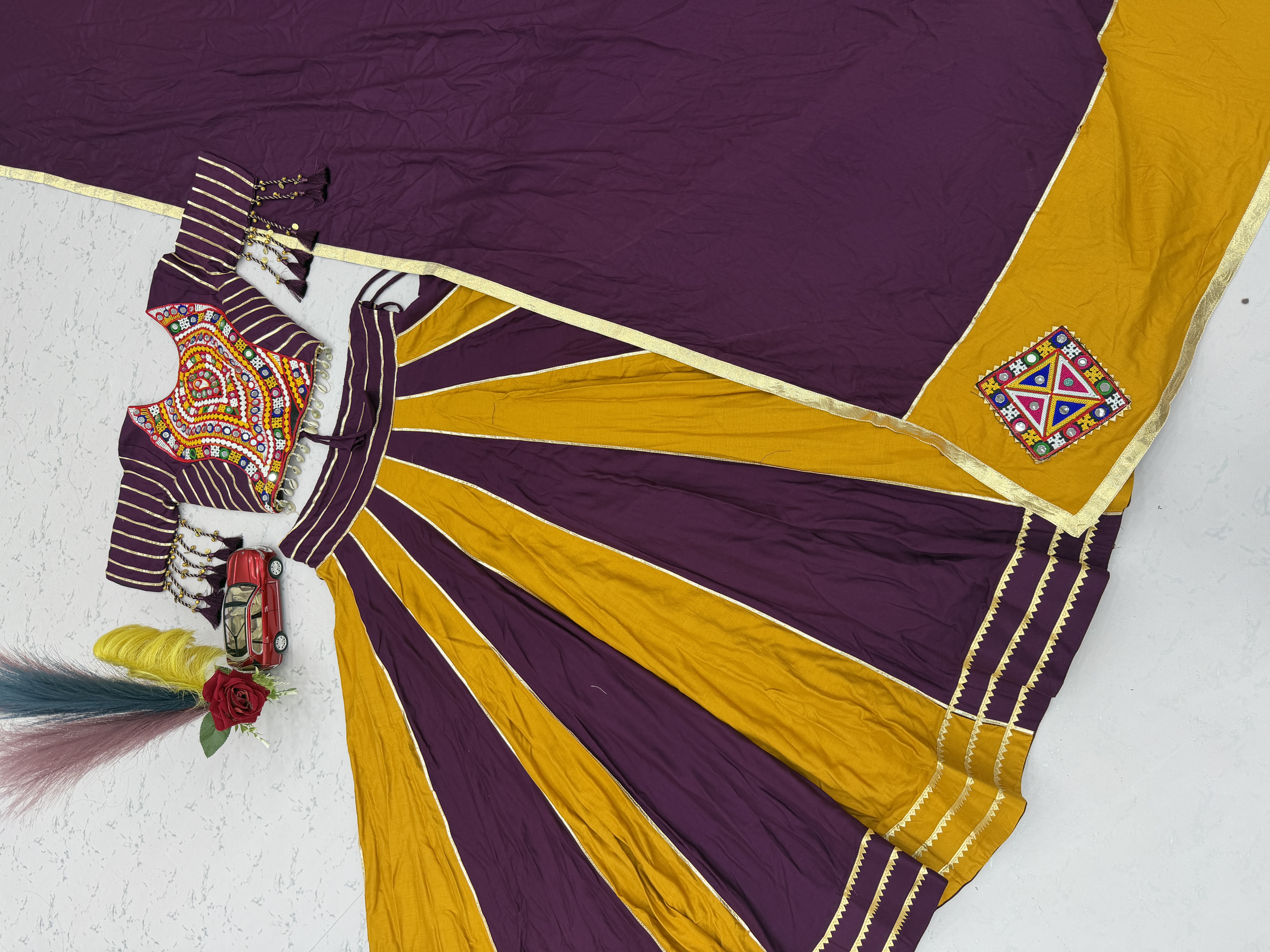 Navratri Special Pure Cotton Lehenga Choli with Dupatta | Handcrafted Gota Patti & Gamthi Work — photo 8