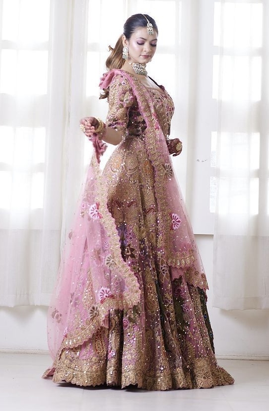 Pink Fox Georgette Sequin Embroidered Lehenga Set with Dupatta — photo 2