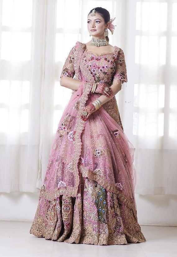 Pink Fox Georgette Sequin Embroidered Lehenga Set with Dupatta — photo 7