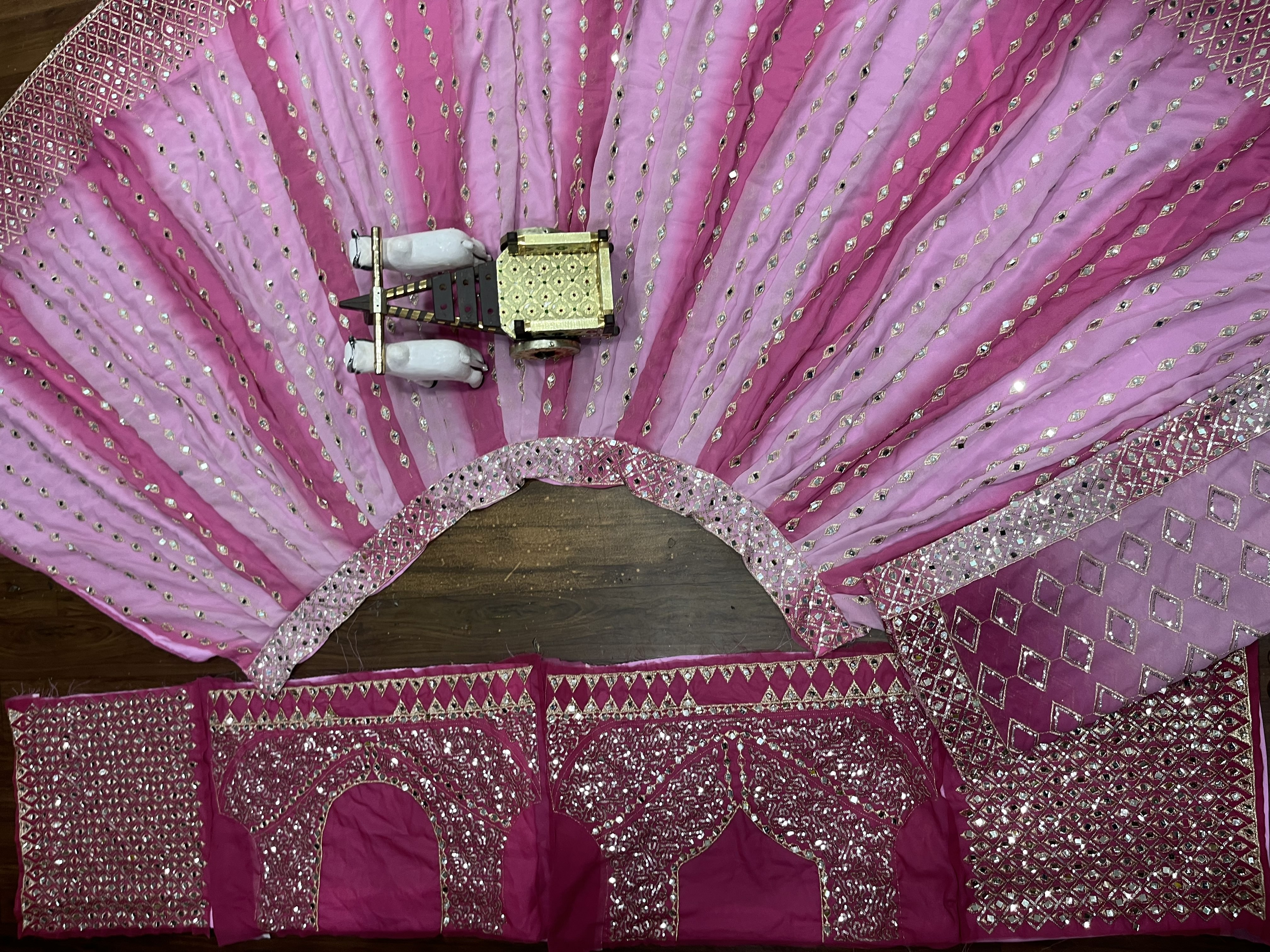 Pink Fox Georgette Real Mirror Work Lehenga Set with Dupatta — photo 4
