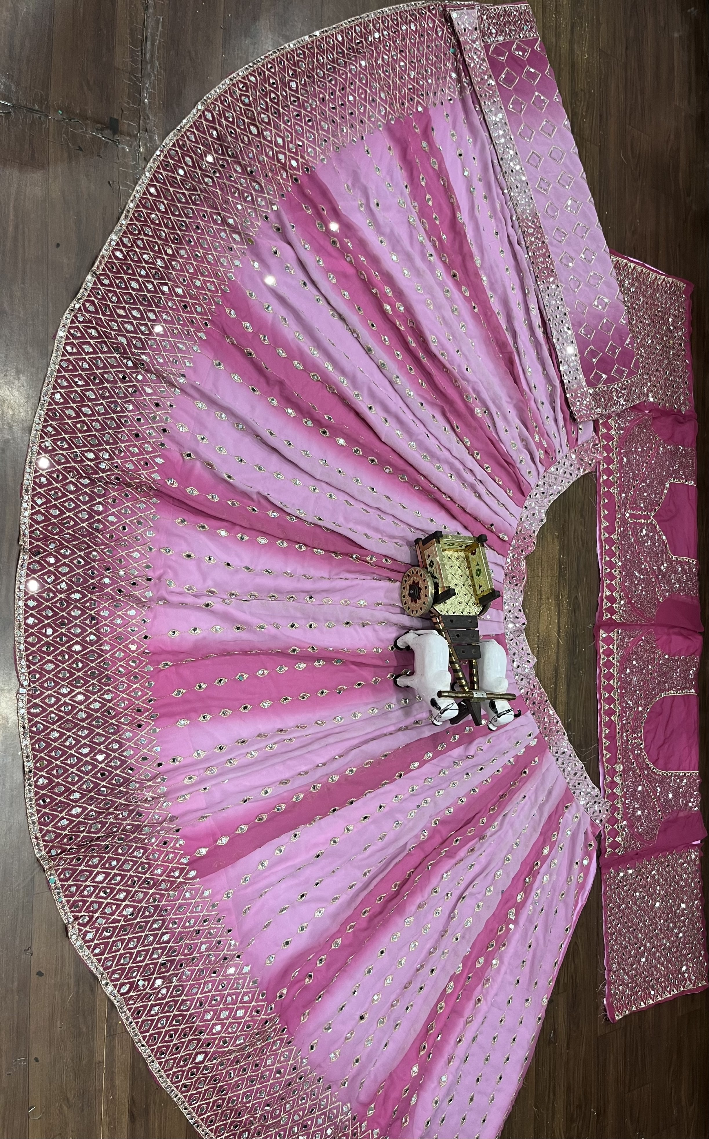 Pink Fox Georgette Real Mirror Work Lehenga Set with Dupatta — photo 6