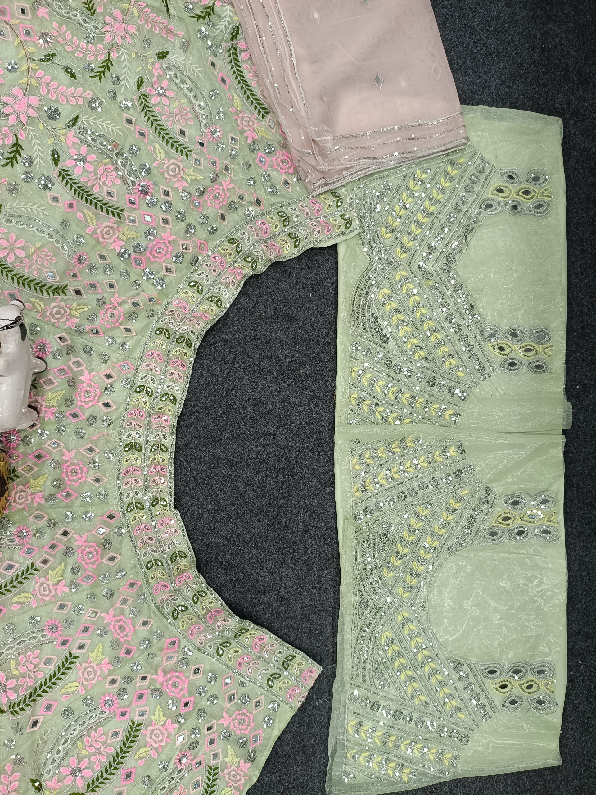 Sage Green Embroidered Lehenga — photo 7