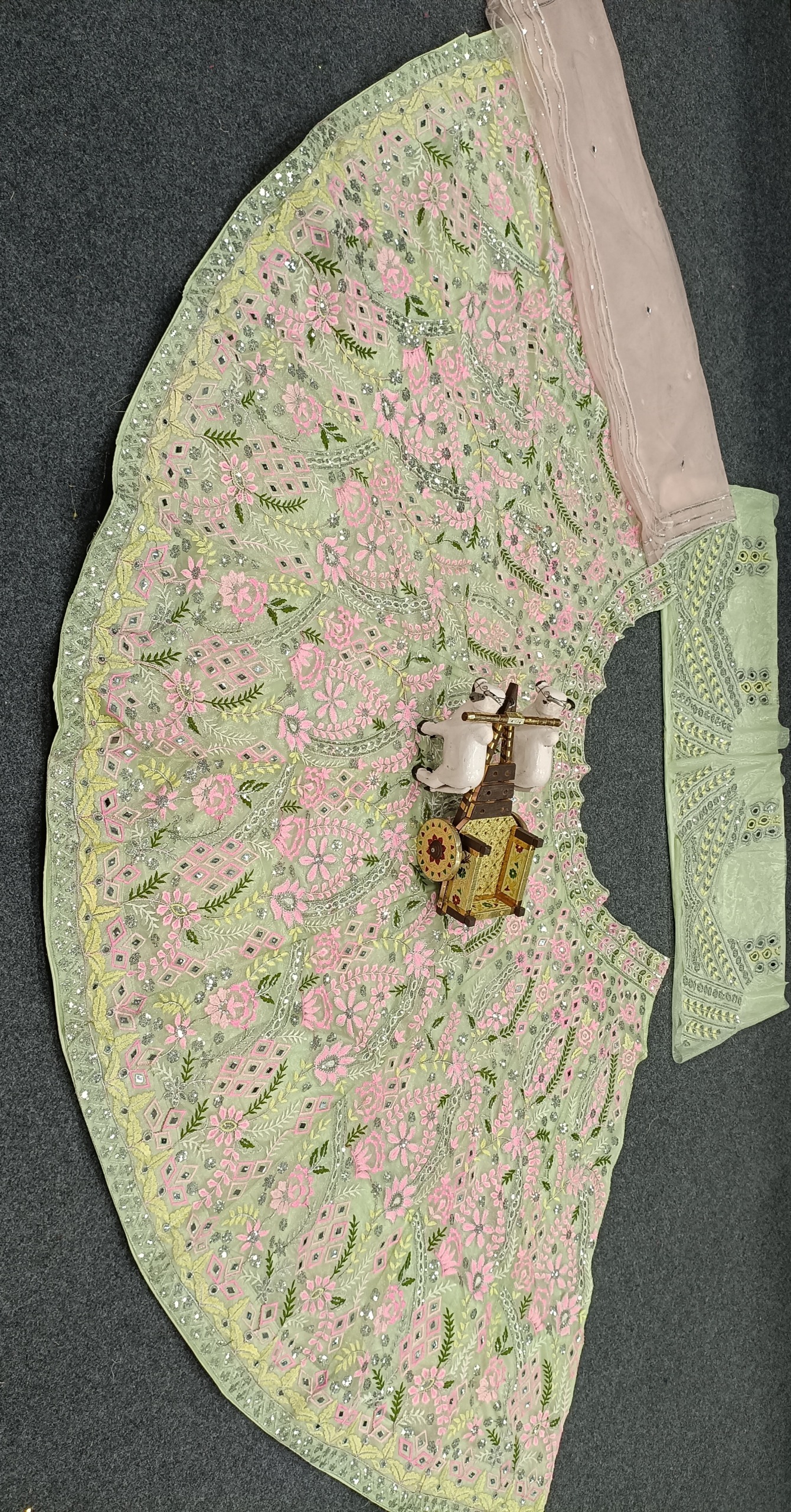 Sage Green Embroidered Lehenga — photo 9