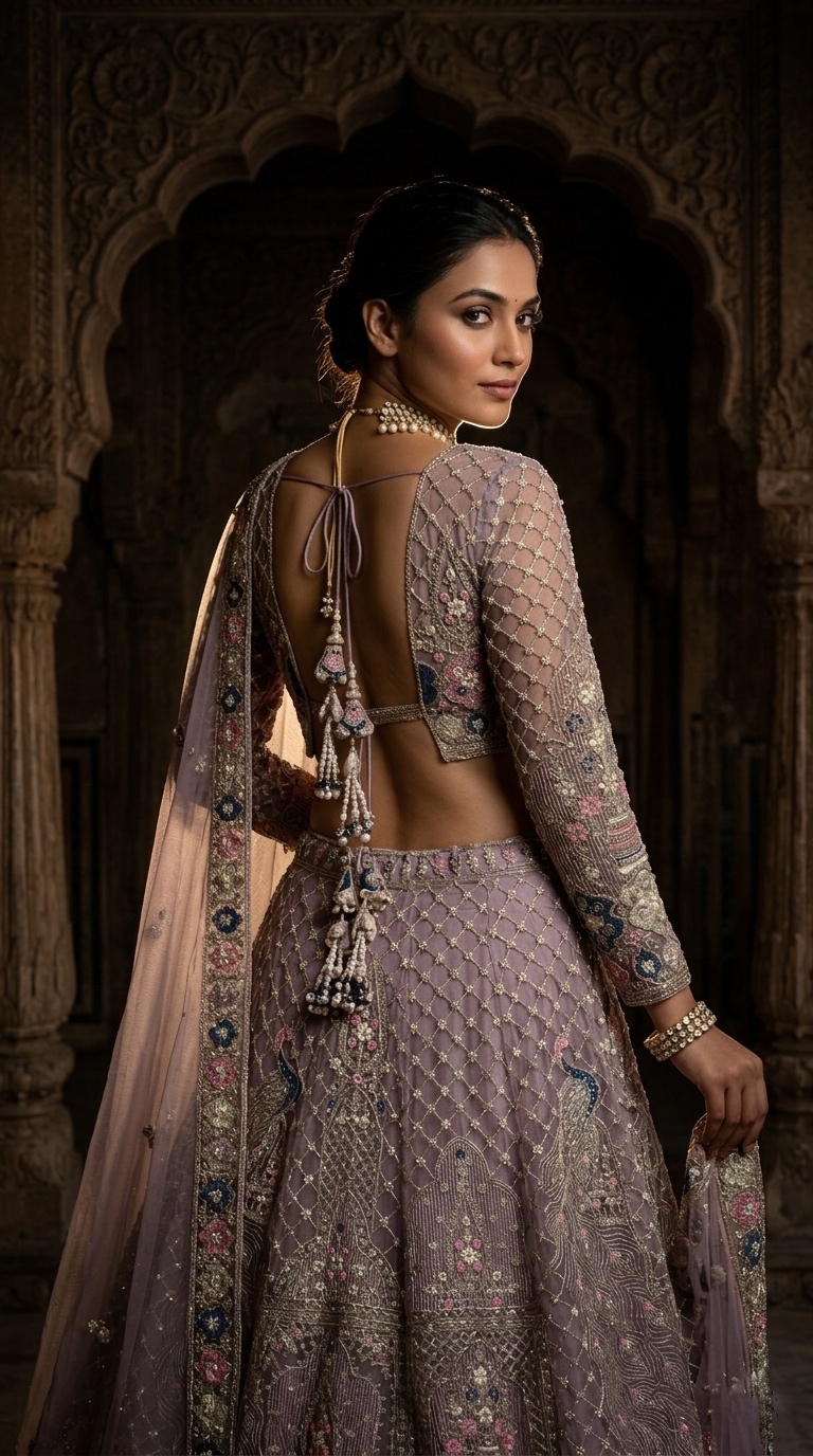 Lavender Sequin Embroidered Lehenga Set — photo 2