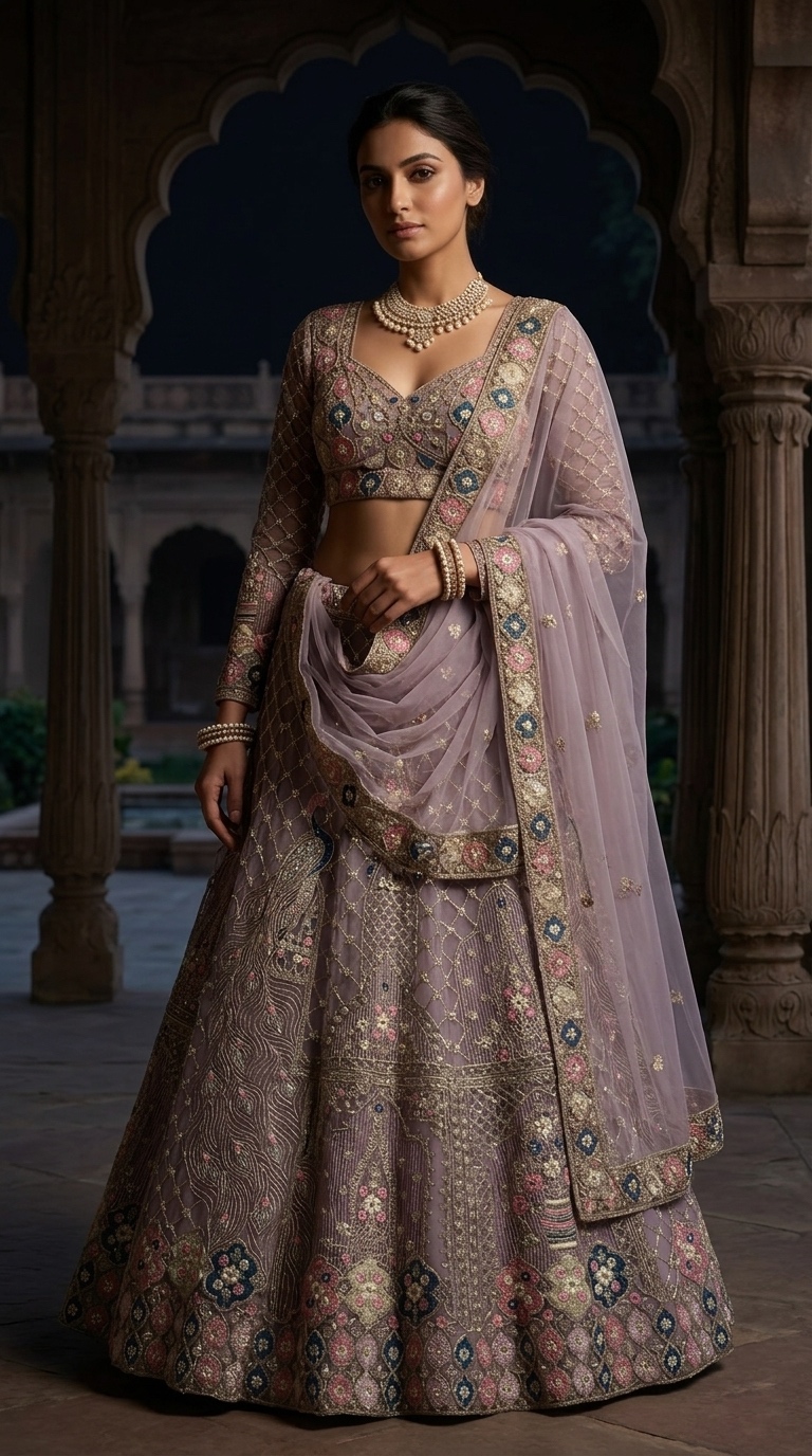 Lavender Sequin Embroidered Lehenga Set — photo 3