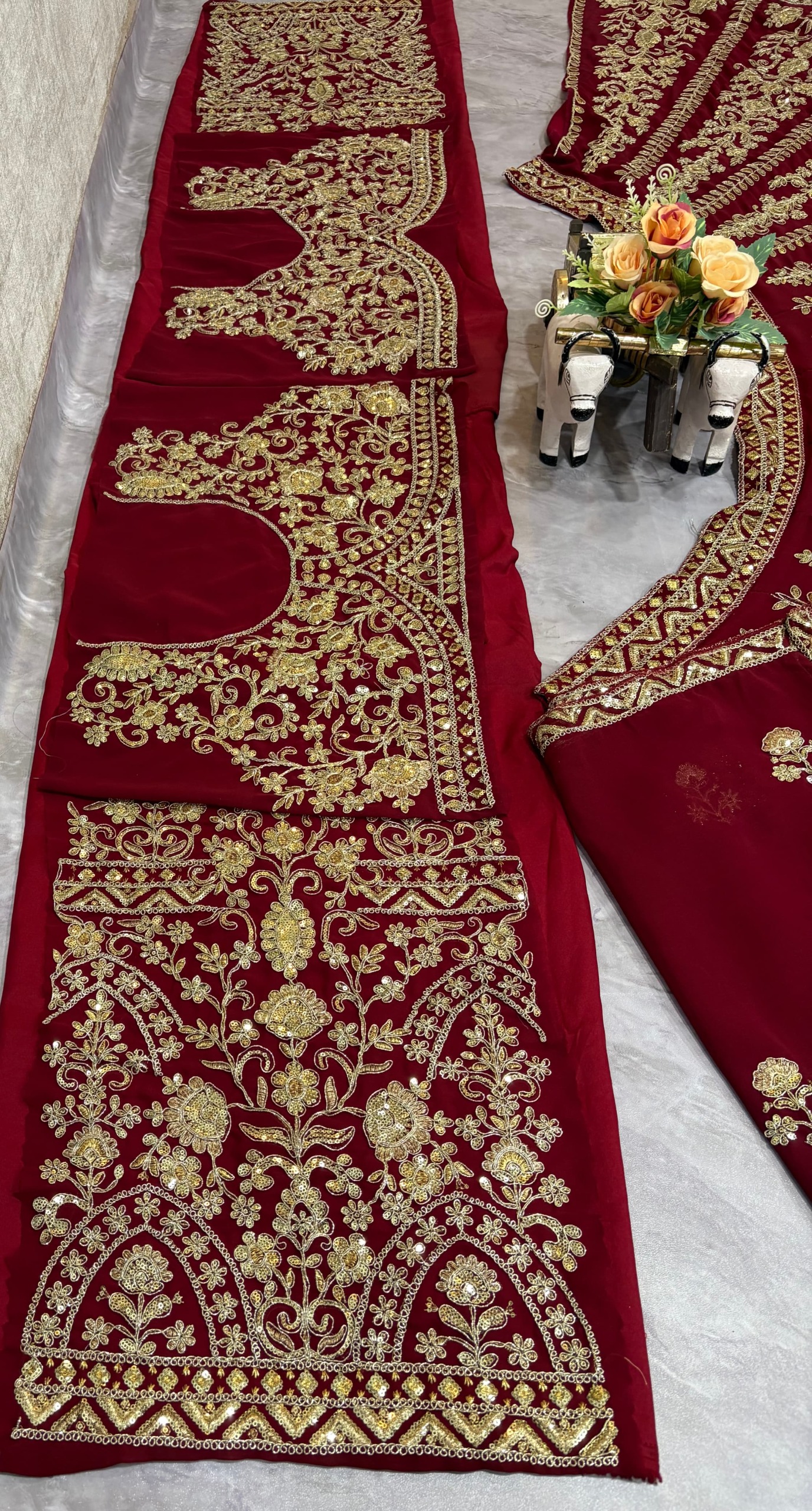 Maroon Gold Embroidered Lehenga Set — photo 5