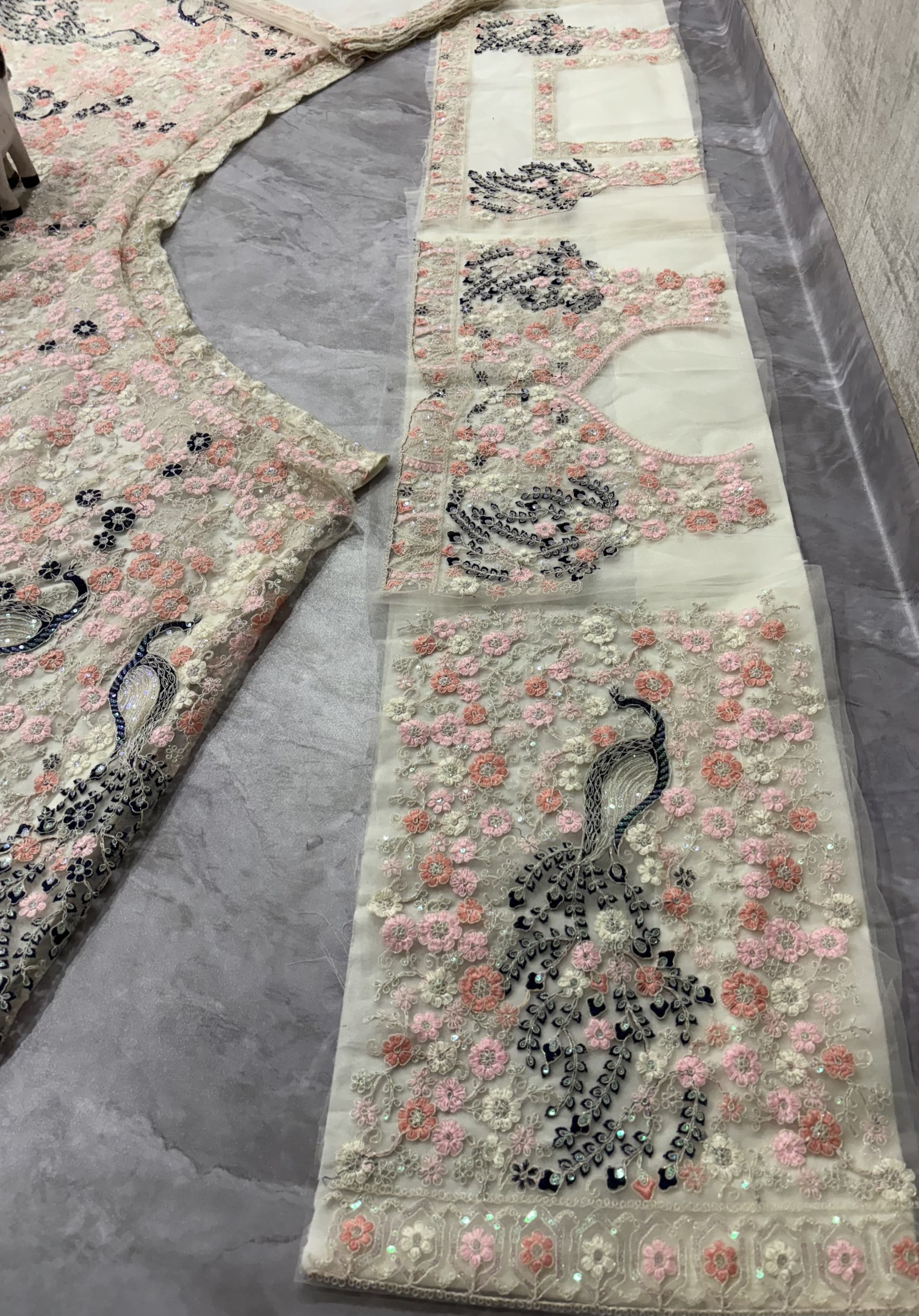 Ivory Butterfly Net Embroidered Lehenga — photo 6