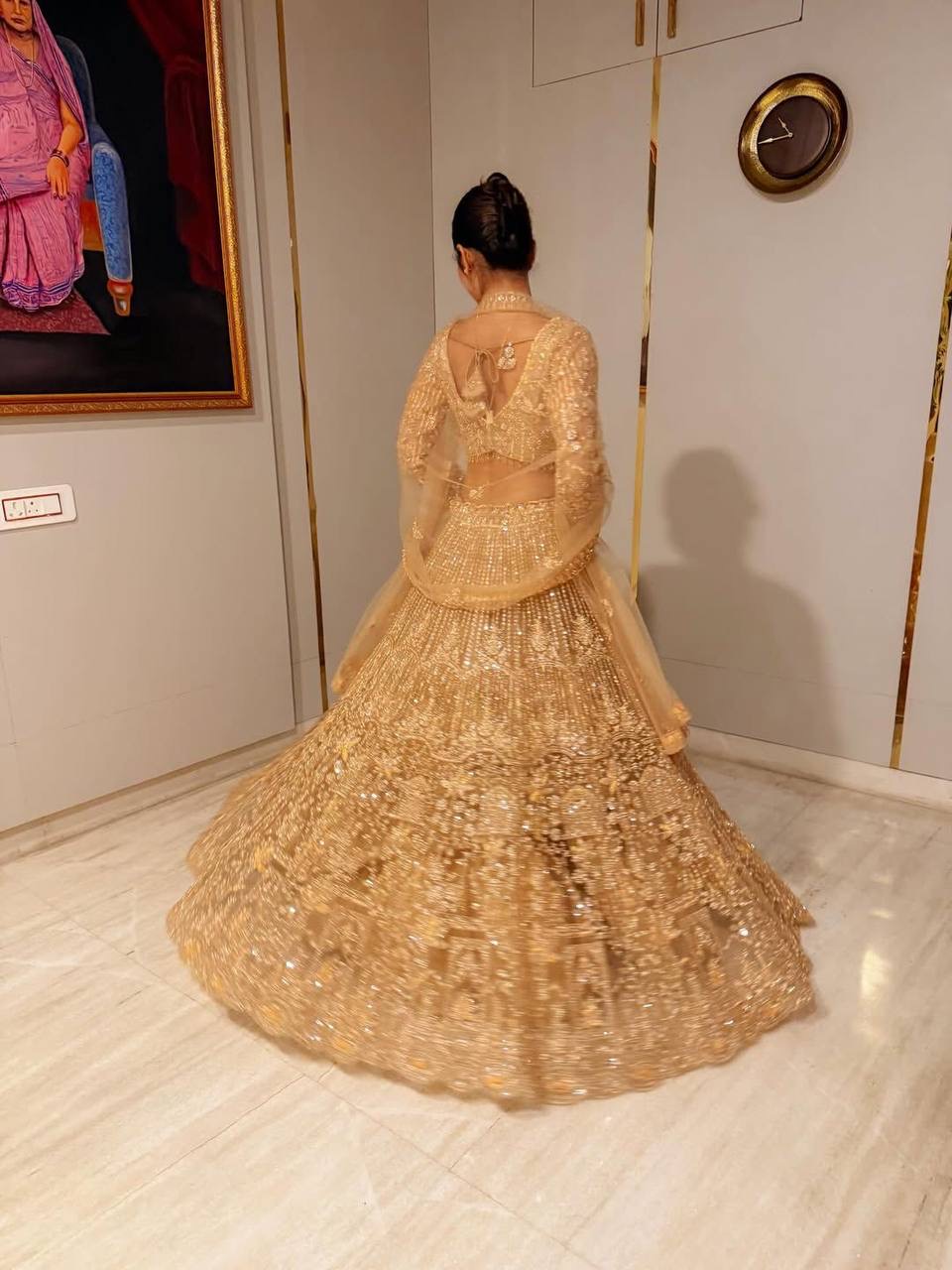 Champagne Gold Sequin Embroidered Lehenga — photo 2