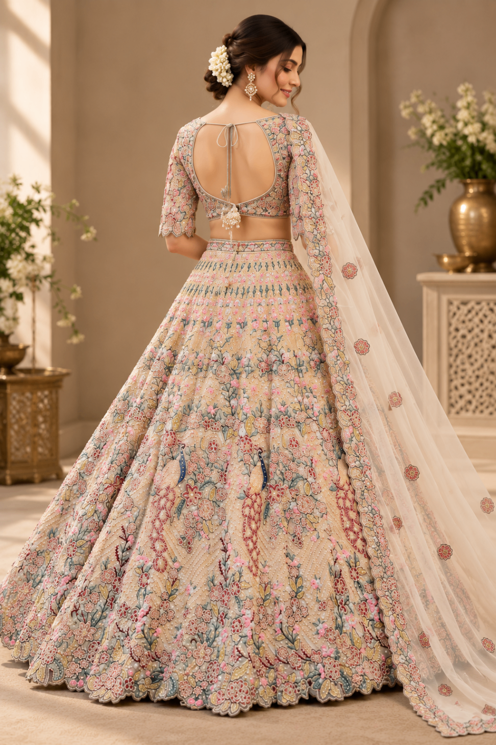 Pastel Multicolor Embroidered Lehenga Set — photo 2