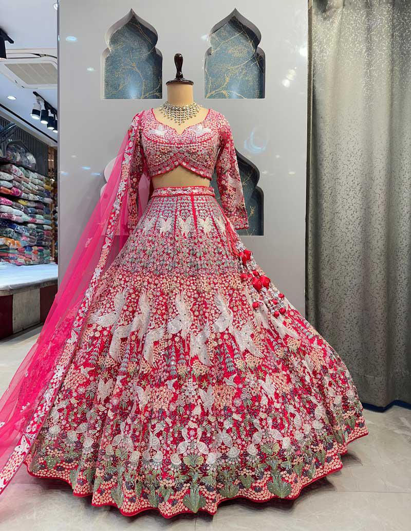 Red Bird Embroidered Lehenga Set — photo 4