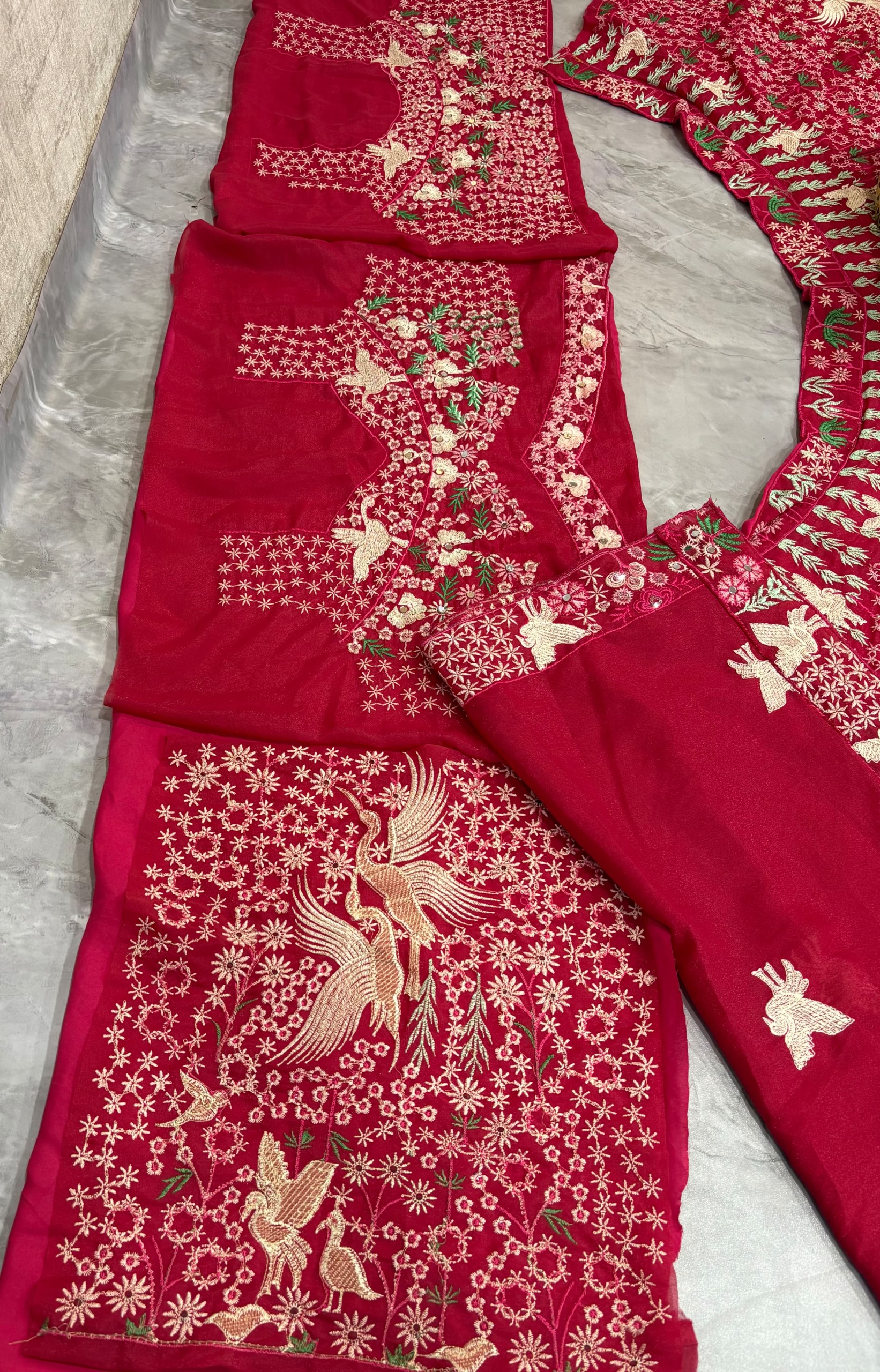 Red Bird Embroidered Lehenga Set — photo 7
