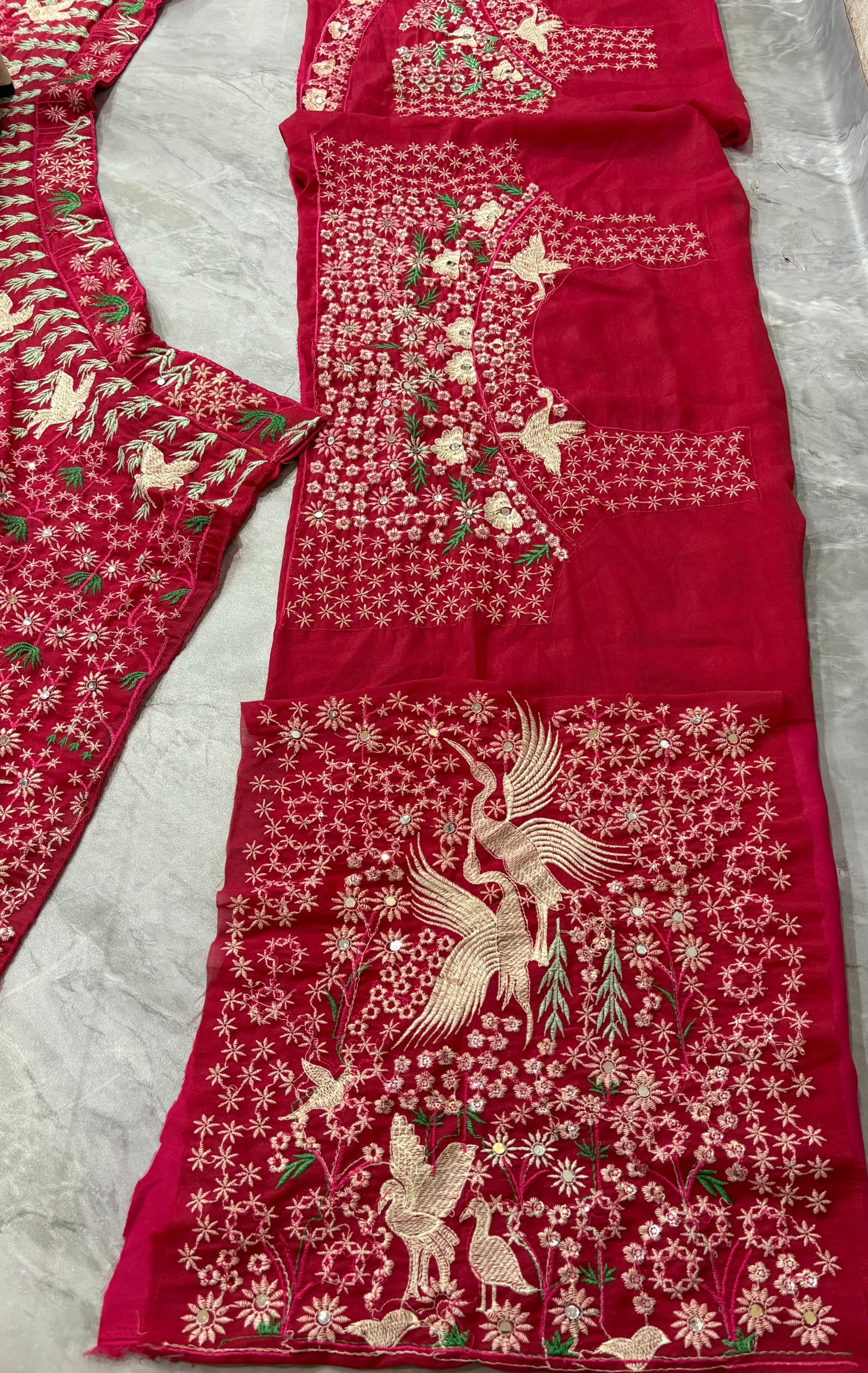 Red Bird Embroidered Lehenga Set — photo 8