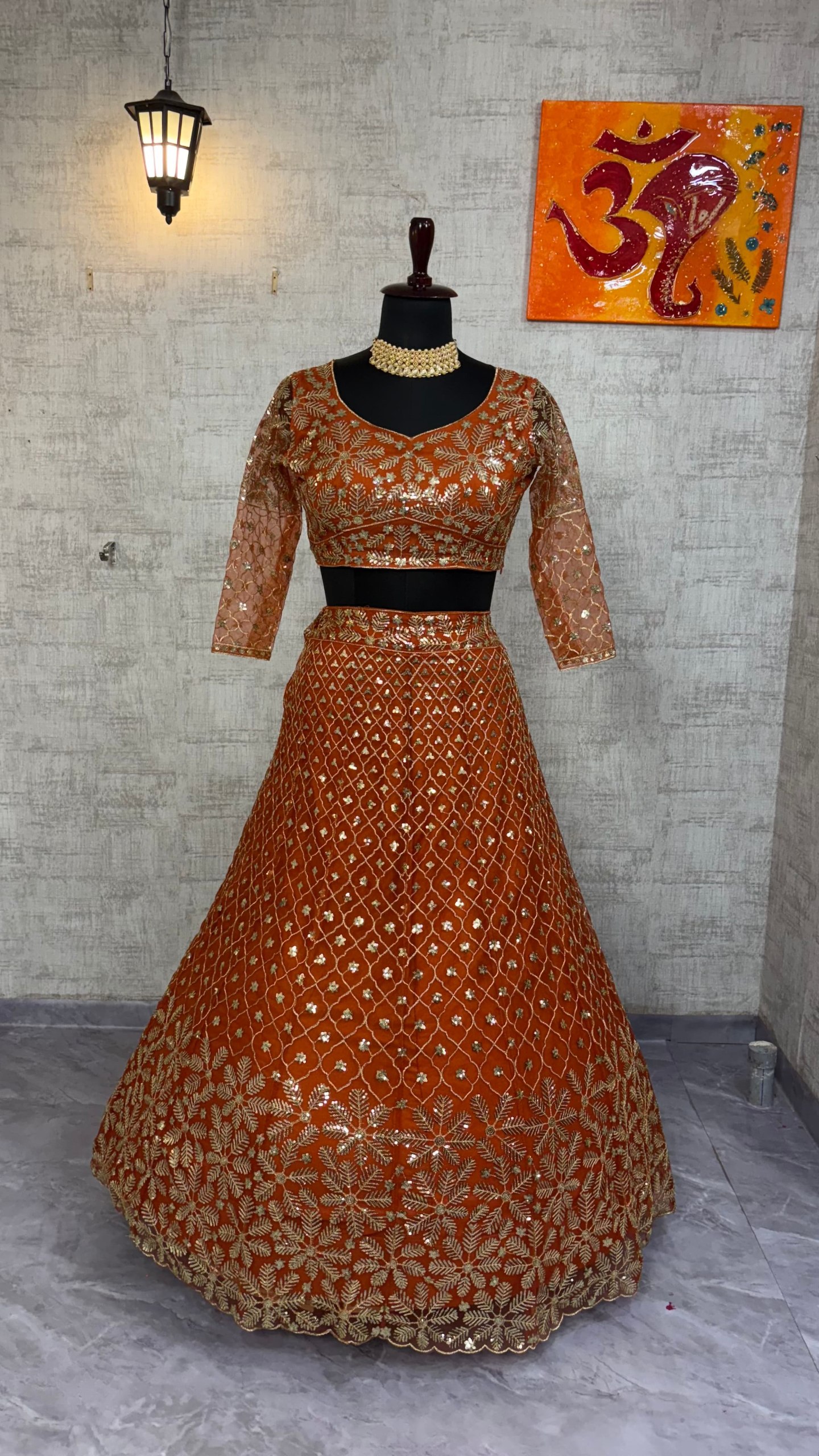 Rust Brown Embroidered Lehenga Set — photo 3