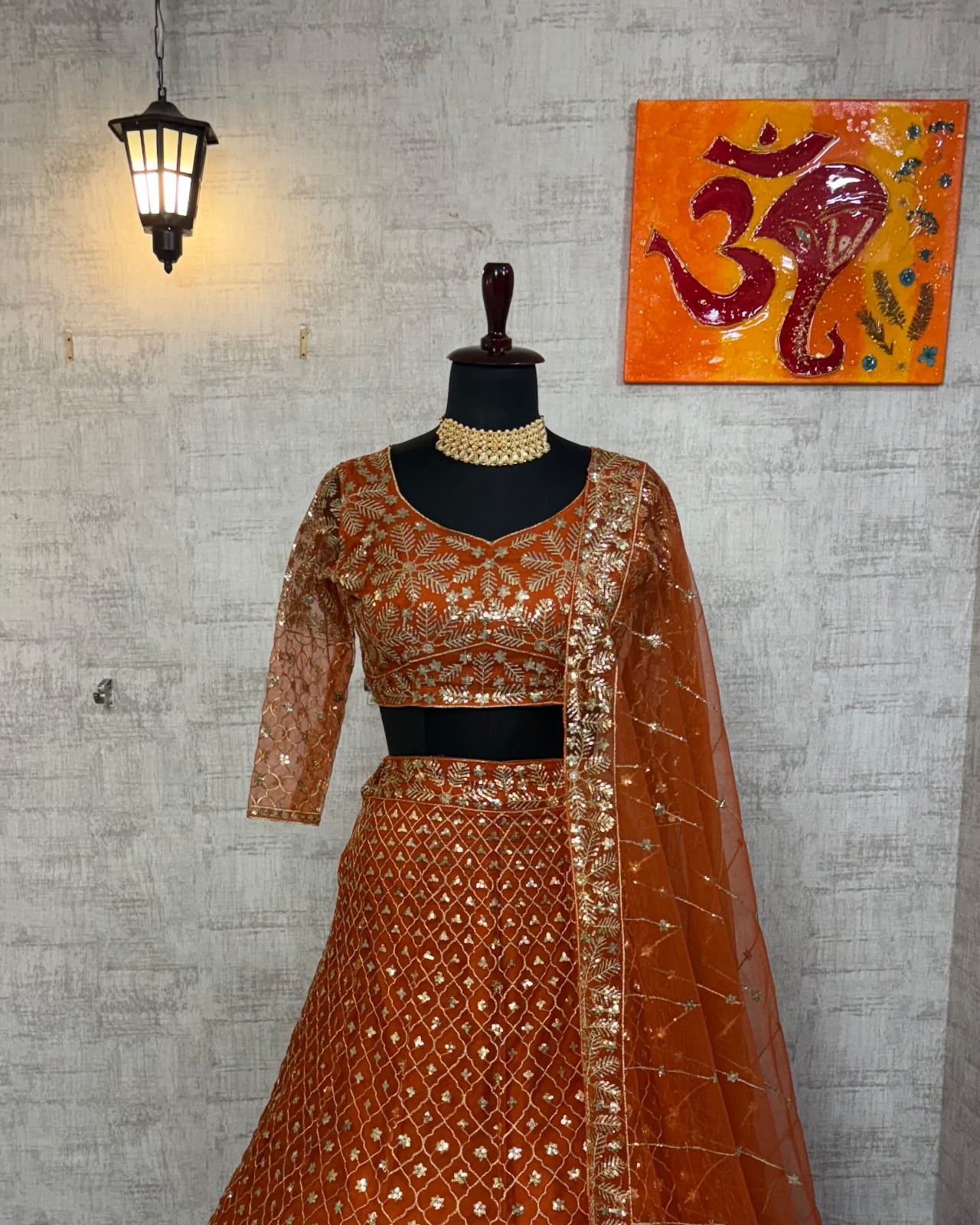 Rust Brown Embroidered Lehenga Set — photo 4
