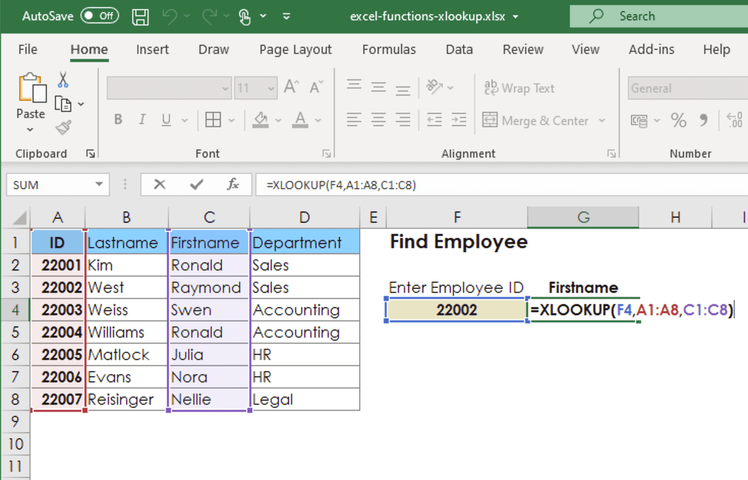 การกำหนดค่า Not Found เมื่อหาค่าไม่พบด้วย Function XLOOKUP