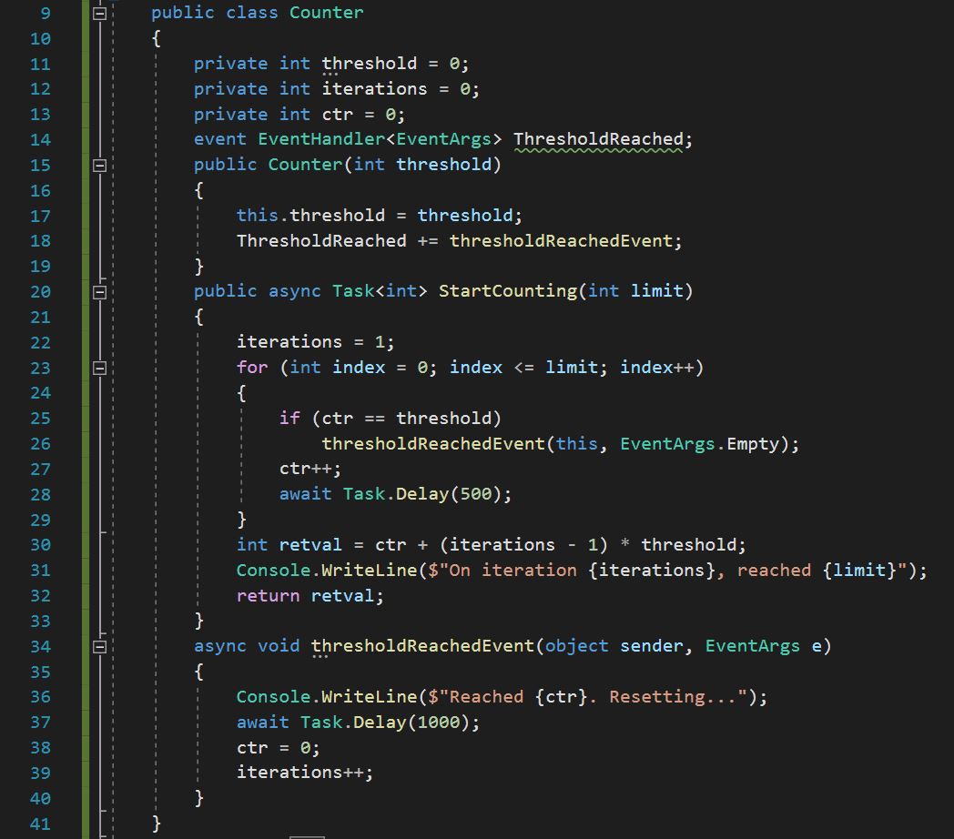 นิยาม event handler แบบ Async