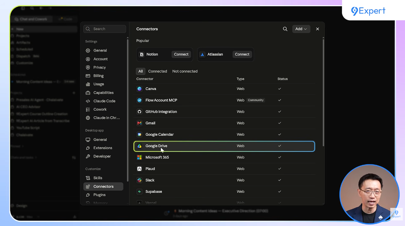 ตั้งค่า Claude Desktop และเชื่อม Connector ของ Google Drive