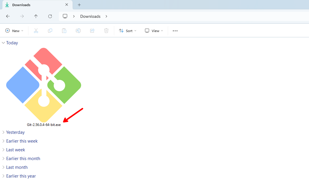 หน้าตาตัวติดตั้งของโปรแกรม Git