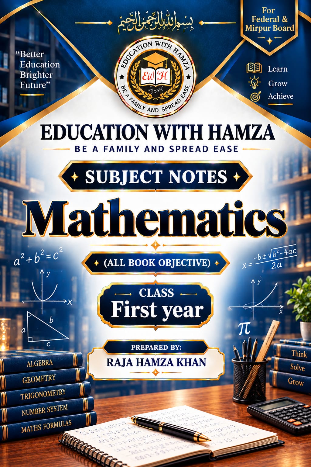 Pre Order - Subject Notes Mathematics Class 11th (All Book Objective)
