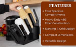 ABS Fibre Slanting 4 Slot Cup Holder - Black — view 7