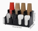 ABS Fibre 8 Slot Cup Holder - Black — view 2
