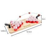 Wooden Mini Beer Pong Game Set (20 Small Cups & 2 Catapult Ball Launchers) — view 2