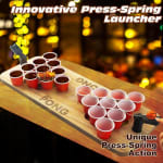 Wooden Mini Beer Pong Game Set (20 Small Cups & 2 Catapult Ball Launchers) — view 5