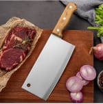 Supper Heavy Wooden Handle SS Bone Chopper - 10" — view 4