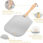 Wooden Flat Foldable + Curved Handle SS Pizza Lifter 36x31cm — view 8