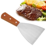 Wooden Flat Handle SS U Shaped Cross Angled Scrapper - No.32 — view 4