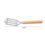 Wooden Flat Handle SS Rectangle Lifter with 4 Holes - No.30 — view 2