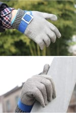 Metal Wired Cut Resistant Prodective Hand Gloves XL — view 6