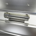 Chafing Dish Round 6L Silver with Gel Based Heating + Matt Top Finish + Hydraulic Soft Close (1 GN Pan of 65mm) — view 6