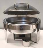 Chafing Dish Round 6L Silver with Gel Based Heating + Matt Top Finish + Hydraulic Soft Close (1 GN Pan of 65mm) — view 7