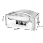 Chafing Dish Rectangle 9L Silver with Gel Based Heating + Matt Top Finish + Hydraulic Soft Close (2 GN Pans of 1/2 65mm each) — view 2