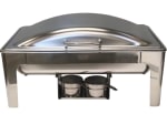 Chafing Dish Rectangle 9L Silver with Gel Based Heating + Matt Top Finish + Hydraulic Soft Close (2 GN Pans of 1/2 65mm each) — view 6