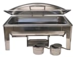Chafing Dish Rectangle 9L Silver with Gel Based Heating + Matt Top Finish + Hydraulic Soft Close (2 GN Pans of 1/2 65mm each) — view 8