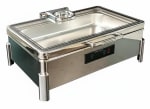 Premium Digital Chafing Dish Rectangle 9L Silver with Inbuilt Heater + Transparent Lid + Hydraulic Soft Close (1 GN Pans of 1/1 65mm) — view 6