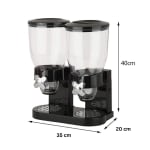 Plastic Black Cereal Dispenser - Double 3.5L + 3.5L — view 2