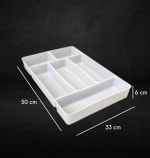 Plastic Rectangle Cutlery Holder Rack 6 Compartments - Grey — view 2