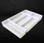 Plastic Rectangle Cutlery Holder Rack 6 Compartments - Grey — view 4