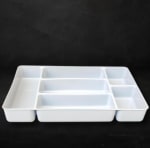 Plastic Rectangle Cutlery Holder Rack 6 Compartments - Grey — view 5