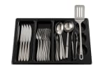 Plastic Round & Rectangle Cutlery Holder Rack 3 + 3 Compartments - Black — view 2