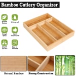 Wooden Rectangle Cutlery Holder Rack 4 Compartments — view 7