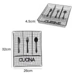 Thick Metal Wire Rectangle Cutlery Holder 4 Compartments - Black — view 2