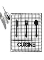 Thick Metal Wire Rectangle Cutlery Holder 4 Compartments - Black — view 8